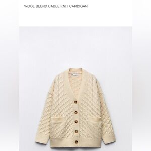 Zara Cream Button-Up Cardigan